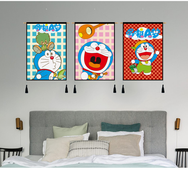 Doraemon Doraemon Nền vải Bông Tấm thảm Tấm thảm mét Hộp treo vải Trang trí tranh tường Bắc Âu C- - Tapestry thảm decor
