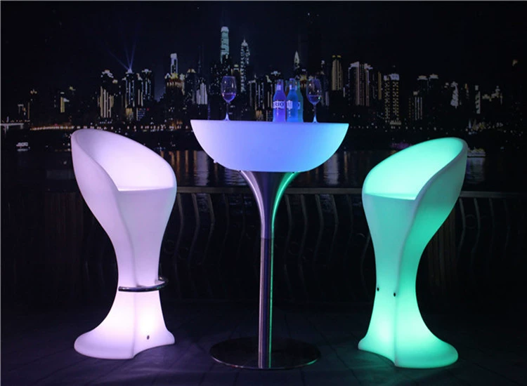 LED ngoài trời đồ nội thất phong cách đơn giản bàn cao bàn cà phê bàn ​​thanh kết hợp đầy màu sắc điều khiển từ xa bàn và đường kính ghế - Giải trí / Bar / KTV