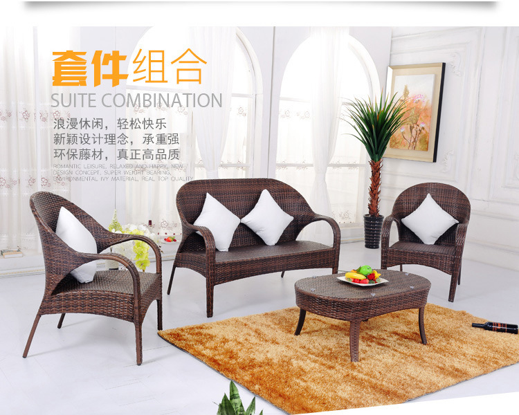 Khách sạn sáng tạo mây cát phòng khách Nội thất mây giải trí Nội thất ngoài trời wicker ghế kết hợp bàn cà phê 8 - Nội thất văn phòng bàn làm việc gấp gọn
