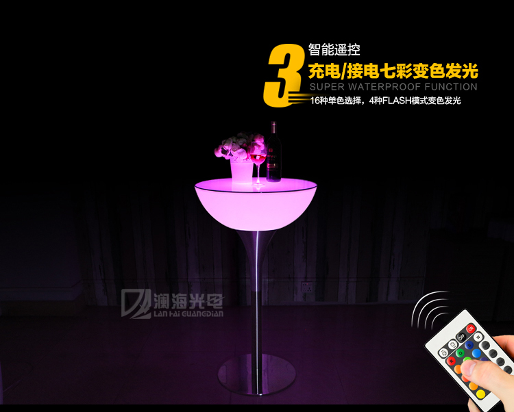 Quầy bar ngoài trời LED chiếu sáng nội thất sáng tạo 2 thanh dạ quang thanh cao và bàn ghế ánh sáng gà đuôi bàn 60 * - Giải trí / Bar / KTV Giá đèn LED quán bar