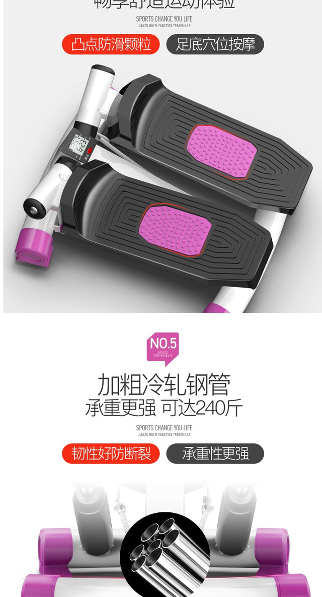 Wanchuan stepper home câm máy thiết bị thể dục mini đa chức năng thủy lực tập thể dục bàn đạp máy 3 màu xanh 1 - Stepper / thiết bị tập thể dục vừa và nhỏ cục tạ 5kg