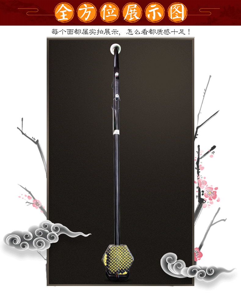 三 音 堂 Erhu nhạc cụ gỗ mun mun - Nhạc cụ dân tộc mua đàn tỳ bà