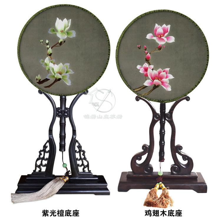 2 tay thêu kit tự làm thêu hai mặt quạt mộc lan tròn quạt chất liệu gói người mới bắt đầu aSN398 - Bộ dụng cụ thêu tranh thêu phong cảnh