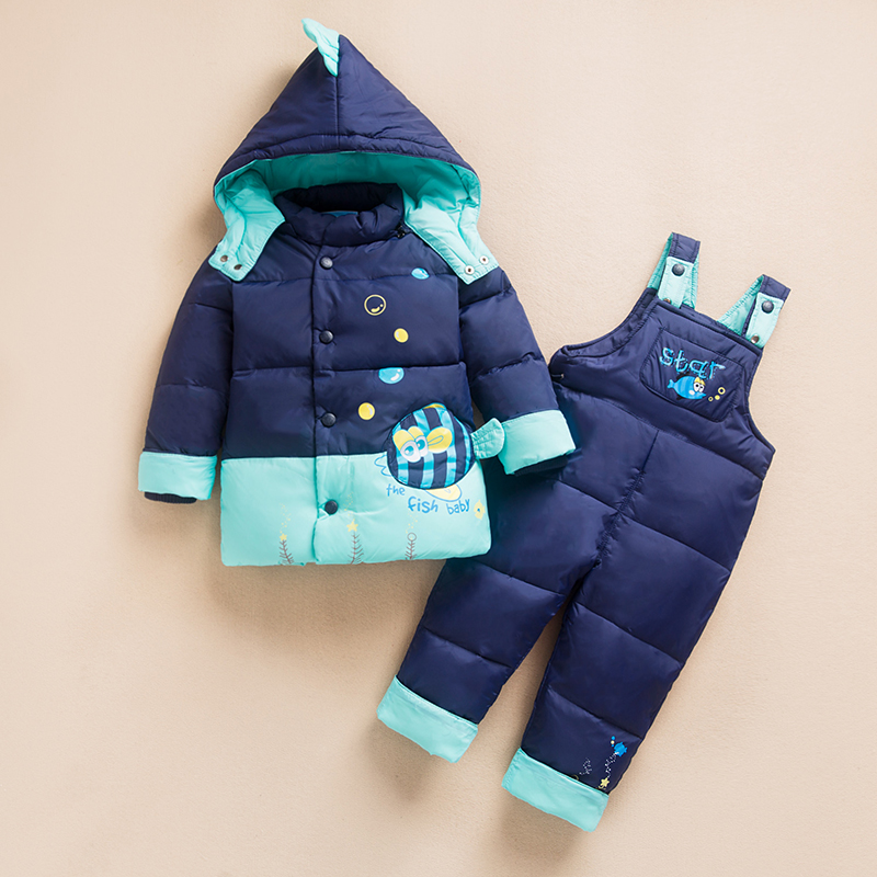 áo khoác xuống những đứa trẻ mới thiết lập bộ con trai hai mảnh và trẻ em gái bé 1-3 tuổi bé cũ quần áo mùa đông.
