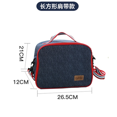 New dầy hộp ăn trưa túi cách nhiệt túi tote không thấm nước khi gói snack gói nhôm tròn phim denim với gạo