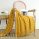 Rắn màu retro giản dị đan chăn giường và mô hình bữa ăn sáng đầu giường trang trí chăn giường có sofa chăn nap khăn choàng - Ném / Chăn