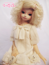 bjd 1 4 Giant Baby summer sweet little dress year ~ (rice White used up to snow white fabric)