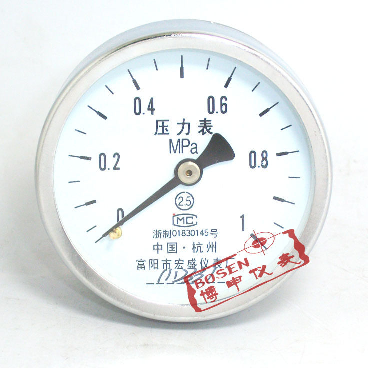 Y-60Z 1 1 6 MPa axial pressure meter back-connected air compressor air storage tank pressure meter Fuyang Hongsheng meter