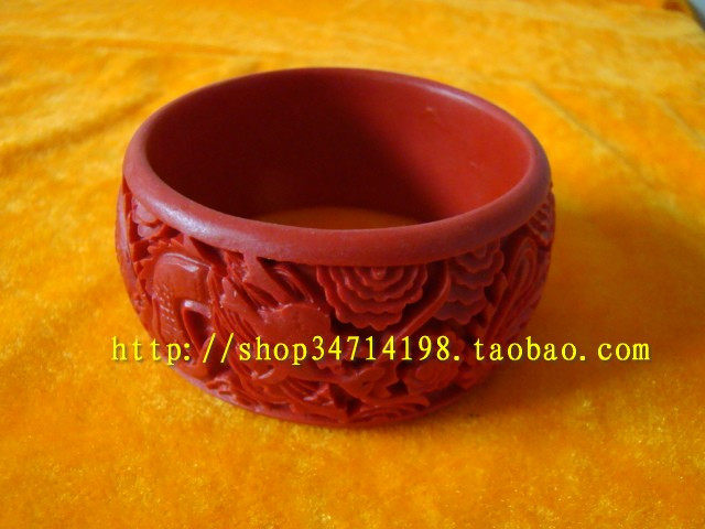 Beijing carved lacquer bracelet birthday gift wedding gift dragon and phoenix auspicious a hundred years