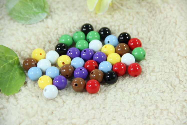 Made with horse unwoven cloth handmade cloth art DIY material Candy Beads Acrylic Plastic Beads Bright Face 12mm