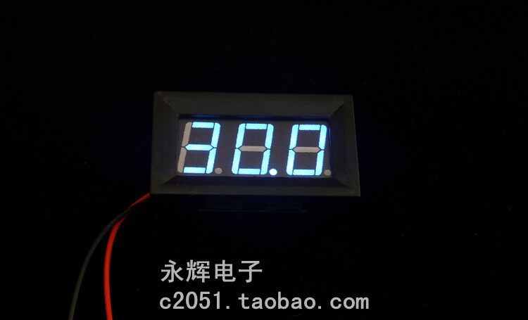 V27D-T1 locomotive car high-brightness digital display LED voltmeter head 3 2-30V DC two-wire