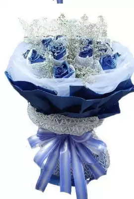 Fuzhou Flower Express 11 blue roses, flowers, blue enchantress, book a flower shop, send flowers to the door