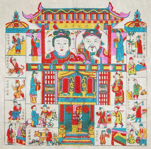 National Intangible Cultural Heritage Collection Gift Best Country Gift Wuqiang Wooden Edition Year Painting A Dente Mansion Spring
