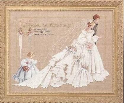 ● Hu Lili Cross embroidered ● D M C kit wedding edge set this year with 3D 5D precision printed imprint