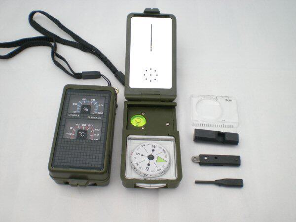 T10 Multifunction Compass Thermometer Hygrometer MOUTH WHISTLE MAGNIFIER MAGNIFIER
