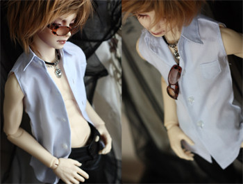 4 points 3 points 17 male great uncles BJD SD matched western suit fried good with blue and white striped sleeveless shirt pockets * 1-Taobao