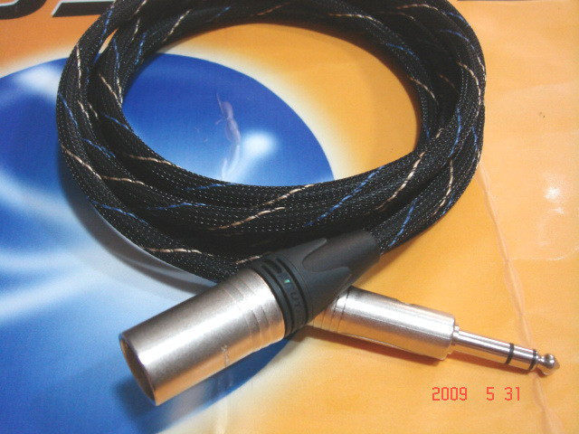 Audio Line TRS 6 35mm Big Three Core to Cannon Line Custom NEUTRIK Plug Shock Nets 2 m