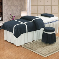 Bow Shuangpin rắn khăn trải giường bông chăm sóc sắc đẹp dầu gội đầu massage gia đình bốn được gửi đến lõi có thể được tùy chỉnh - Trang bị tấm khăn trải giường spa