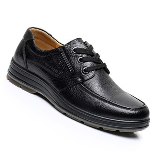 New shanghai apple men's shoes business casual leather shoes men's genuine leather tendon sole soft sole wear-resistant middle-aged and elderly dad shoes