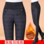 Quần legging mẹ cộng với nhung dày mùa đông xuống quần nữ trung niên mặc quần cạp cao co giãn ấm áp trung niên quần thun nữ trung niên
