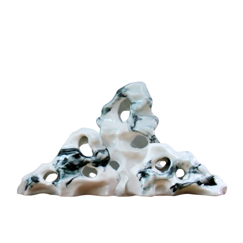 Jingdezhen ceramic checking rockery bijia simulation furnishing articles porcelain bijia mountain scenery shape paperweight crafts