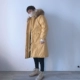 2018 mới mùa đông lông lớn cổ áo dày đôi mẫu cotton nam dài BF gió rắn màu áo khoác cotton