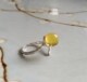 Dominican Mexican amber ring pendant S925 sterling silver inlaid beeswax ring pendant ສົ່ງຟຣີມີຊີວິດຢູ່