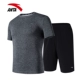 Anta sport suit nam thể thao mùa hè mới mỏng chạy thể dục thoáng khí tay ngắn năm quần hai mảnh - Thể thao sau