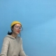 LES đẹp trai T Lin cong hình lõm phải có kính chắn gió hộp lớn retro đôi kính phẳng trang trí kính nam nữ tròng kính chống ánh sáng xanh Kính khung
