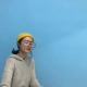 LES đẹp trai T Lin cong hình lõm phải có kính chắn gió hộp lớn retro đôi kính phẳng trang trí kính nam nữ kính giả cận Kính khung