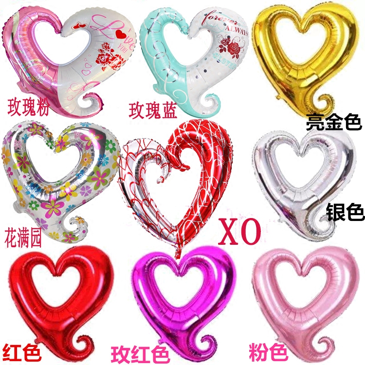 Dazzling Balloon Big Tick Hook Hearts Aluminum Foil Balloon Wedding Party Birthday Exclusive Automatic Closure