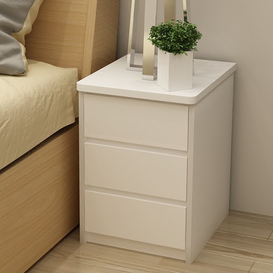 Small bedside table mini minimalist bedroom 25/30/35/40cm small apartment complete log color ultra-narrow locker