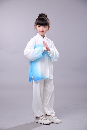 Boys Martial arts Kungfu & Tai-Chi Uniforms for Girls Children Taiji costume martial arts performance suit men and women tapered gauze training suit summer performance training suit long sleeve