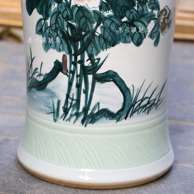 Hand made peony flowers, riches and honour figure of jingdezhen ceramics landing big vase sitting room hotel decoration furnishing articles