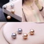 Phiên bản tiếng Hàn của từ trâm ngọc trai pin thời trang hoang dã pin pin hai đầu ngọc trai cong kim chống ánh sáng cổ áo cai ao