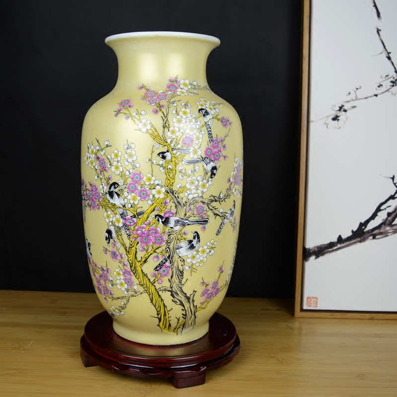 Jingdezhen ceramics powder enamel annunciation vase decoration of modern Chinese style living room home wine ark, adornment furnishing articles