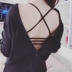 Không vòng thép phụ nữ backless đồ lót thu thập ngực nhỏ sexy dày rỗng trở lại chéo mỏng vành đai phía trước khóa vẻ đẹp trở lại áo ngực. 