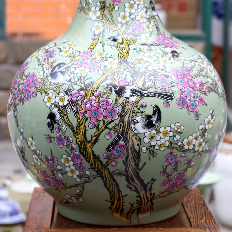 Jingdezhen ceramic xi mei tip on dry flower vases, sitting room of Chinese style household act the role ofing is tasted furnishing articles installed the multi-ethnic study of atherosclerosis (mesa)