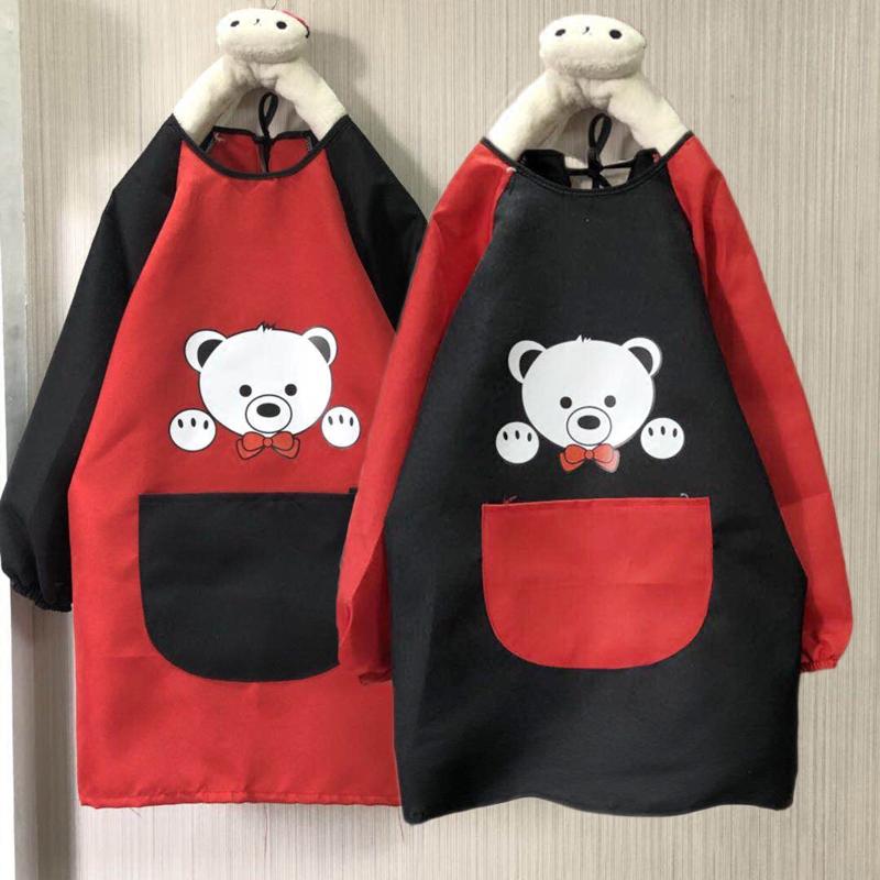 Children's bib painting autumn and winter baby anti-wear long sleeve waterproof drawing clothes men and women eating apron customised logo