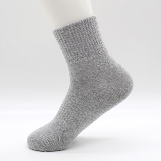 ຖົງຕີນຜູ້ຊາຍກາງ-calf cotton socks women's sport socks white mid-length spring and summer deodorant sweat-wicking medium-thin thin socks cotton versatile