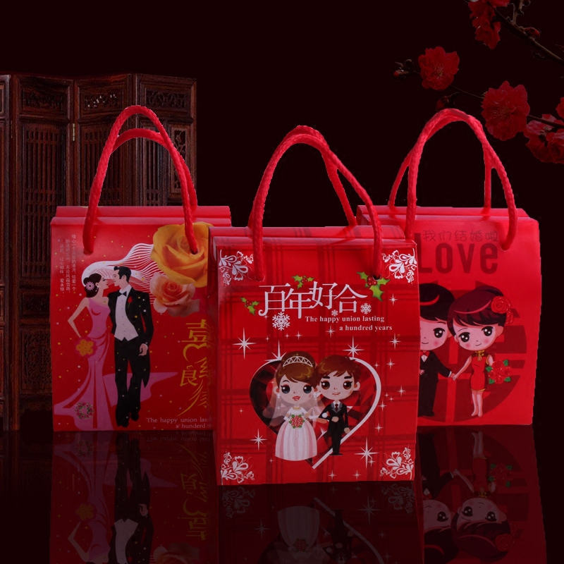 Happy Box Wedding SUGAR BOX WEDDING CANDY HAND BAG CREATIVE FULL MOON COMPANION GIFT BOX WEDDING CELEBRATION SUPPLIES PAPER HAPPY BOX