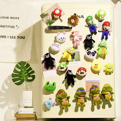 Japanese cartoon anime plush toy refrigerator sticker Kumamoto bear refrigerator anti-collision magnetic sticker decoration creative pendant