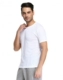 Nhãn hiệu không cảm ứng Đàn ông cao co giãn mịn màng kim ngắn tay áo sơ mi Slim-fit Áo thun cotton cổ tròn Áo phông nam hàng hiệu Áo phông ngắn
