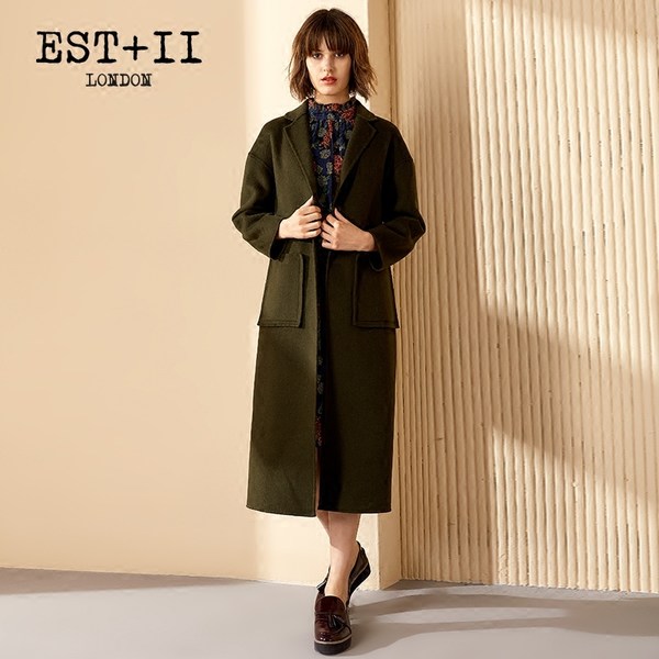 EST＋II 艺诗 纯羊毛 长款茧型双面羊毛呢 女式大衣 天猫优惠券折￥459包邮（￥759-300）3色可选