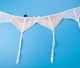 Boutique Ladies Garter Trắng Satin Lông mi Ren kim loại SMLXL