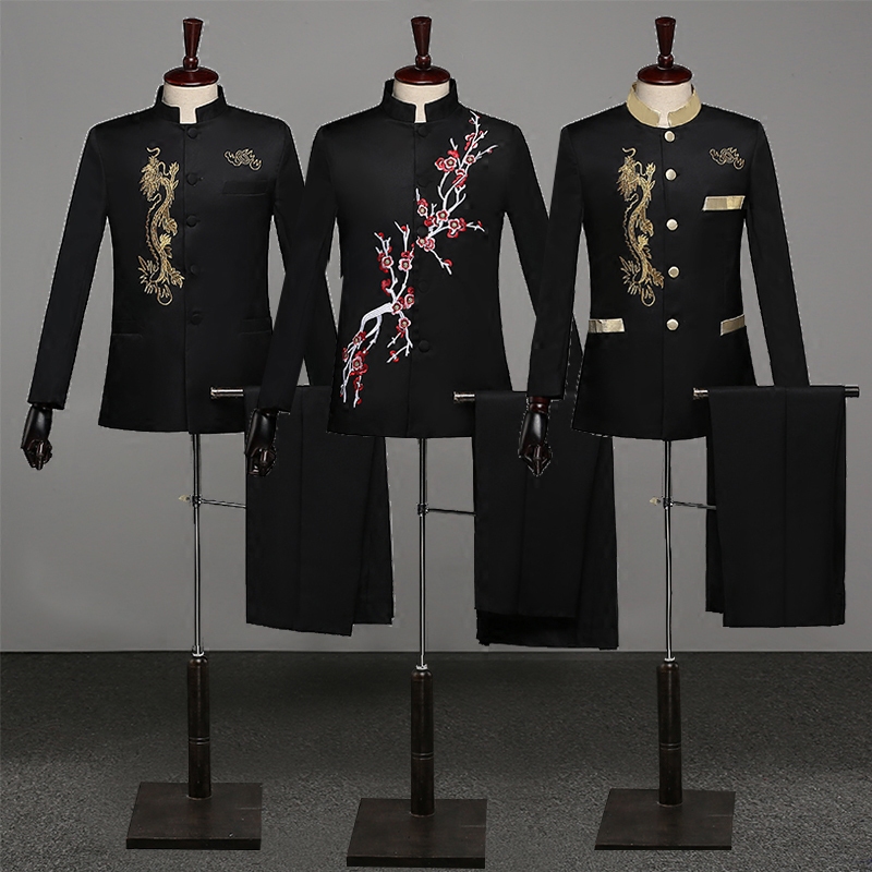 中山装演出服男士红歌刺绣礼服，年会合唱团必备！-中山装-淘宝百科网
