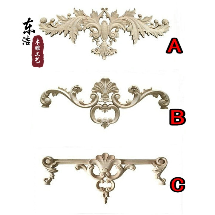East Yangwood Carved Door Flower-style solid wood applique with wood carved European style door solid wood flower patch solid wood door flower