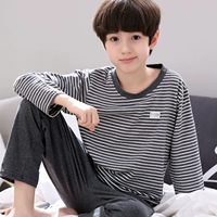 Mùa xuân và mùa thu cotton dài tay đồ ngủ thanh niên học sinh trung học cơ sở cậu bé lớn cậu bé kích thước nhỏ hoạt hình nhà dịch vụ phù hợp bộ khủng long