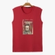 Mùa hè nam sinh viên thanh niên không tay áo thun vest Lycra cotton tròn cổ lỏng rộng vai mồ hôi vest vest