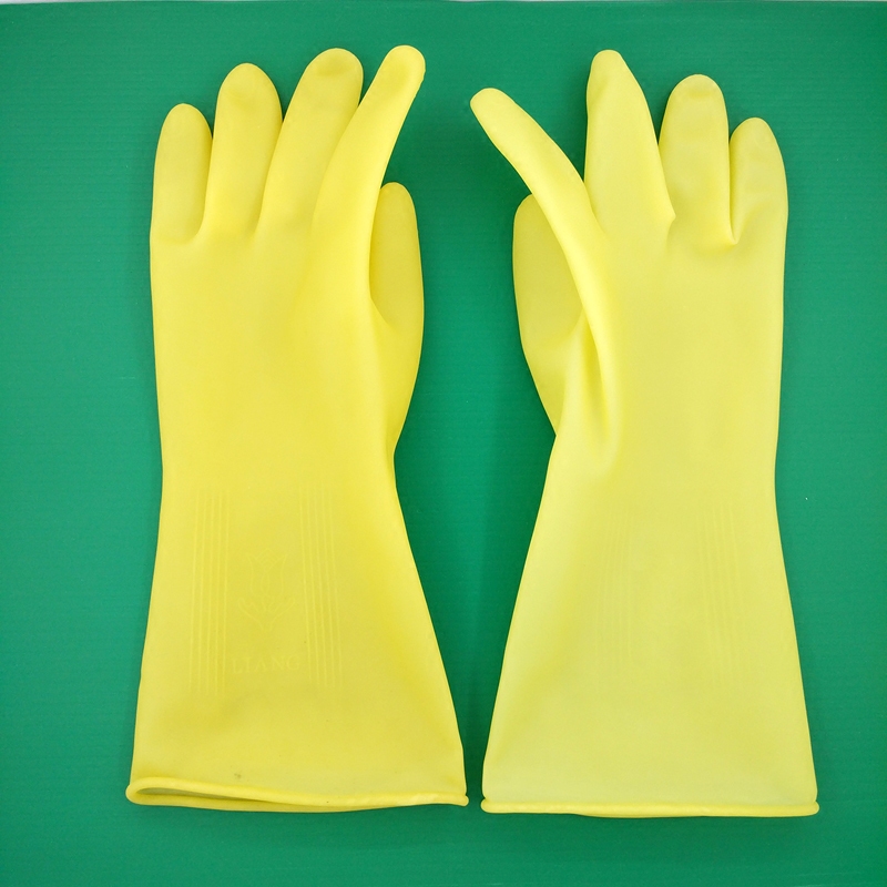 Group Raw Housework Kitchen Dishwashing Durable Rubber Gloves Industrial Laubo Clean Thickened Water-resistant Bull Gluten Latex Gloves 